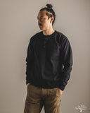 Flat Head FN-TSHL-004 - Long-Sleeve Henley T-Shirt - Black