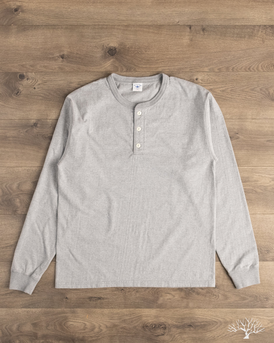 Flat Head FN-TSHL-004 - Long-Sleeve Henley T-Shirt - Grey