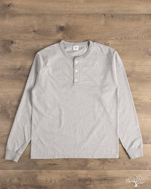 Flat Head FN-TSHL-004 - Long-Sleeve Henley T-Shirt - Grey