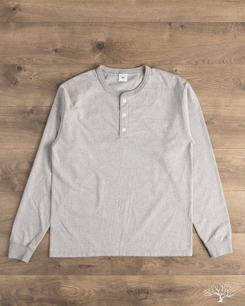 The Flat Head - FN-TSHL-004 - Long-Sleeve Henley T-Shirt - Grey