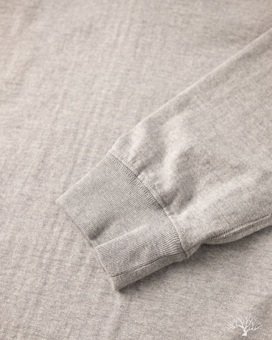 Flat Head FN-TSHL-004 - Long-Sleeve Henley T-Shirt - Grey