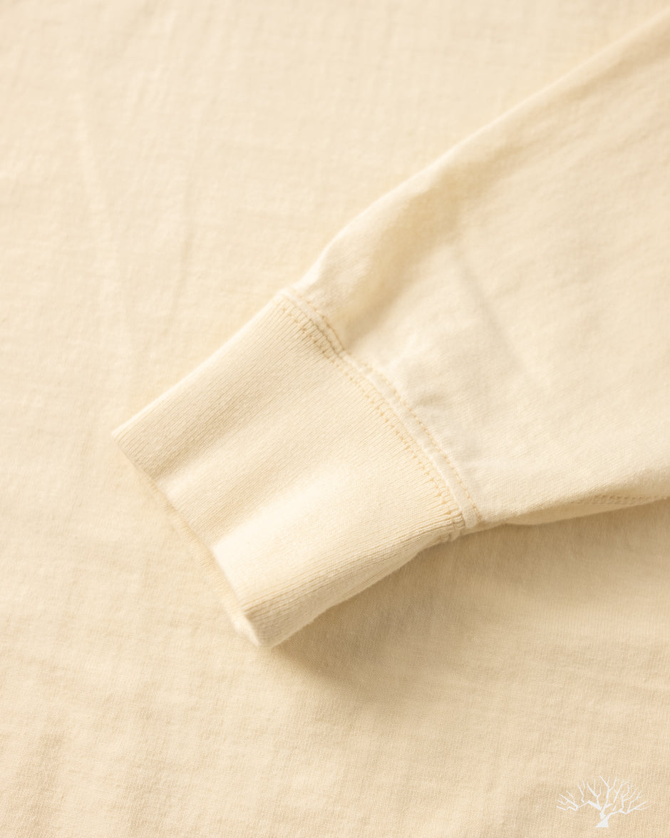 Flat Head FN-TSHL-004 - Long-Sleeve Henley T-Shirt - Ivory