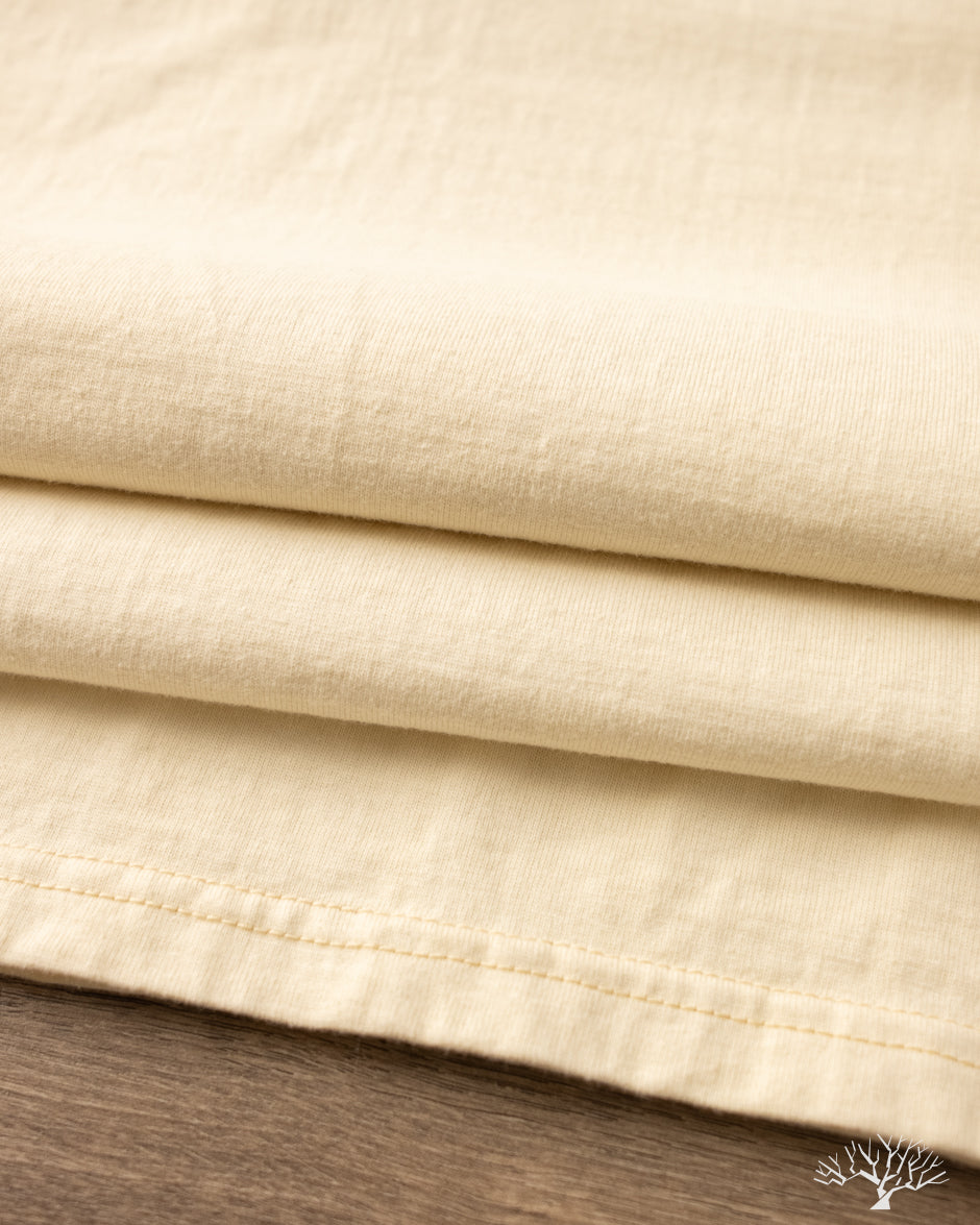 Flat Head FN-TSHL-004 - Long-Sleeve Henley T-Shirt - Ivory