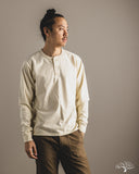 Flat Head FN-TSHL-004 - Long-Sleeve Henley T-Shirt - Ivory