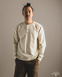 Flat Head FN-TSHL-004 - Long-Sleeve Henley T-Shirt - Ivory