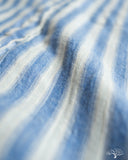 Gitman Vintage Blue Cotton/Ramie Cabana Stripe Short-Sleeve Shirt