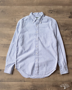Gitman Vintage Blue Stripe Seersucker Long-Sleeve Shirt
