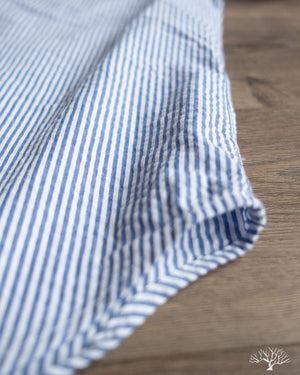 Gitman Vintage Blue Stripe Seersucker Short-Sleeve Shirt