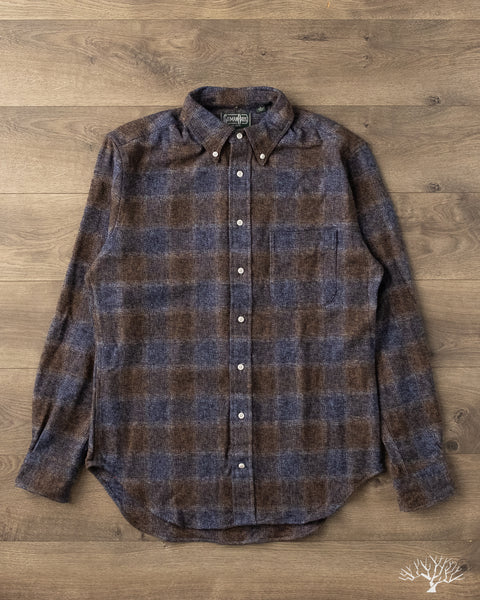 Gitman Vintage - Brown Cotton Tweed Check Shirt – Withered Fig