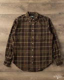 Gitman Vintage Brushed Winter Madras Shirt - Brown/Olive