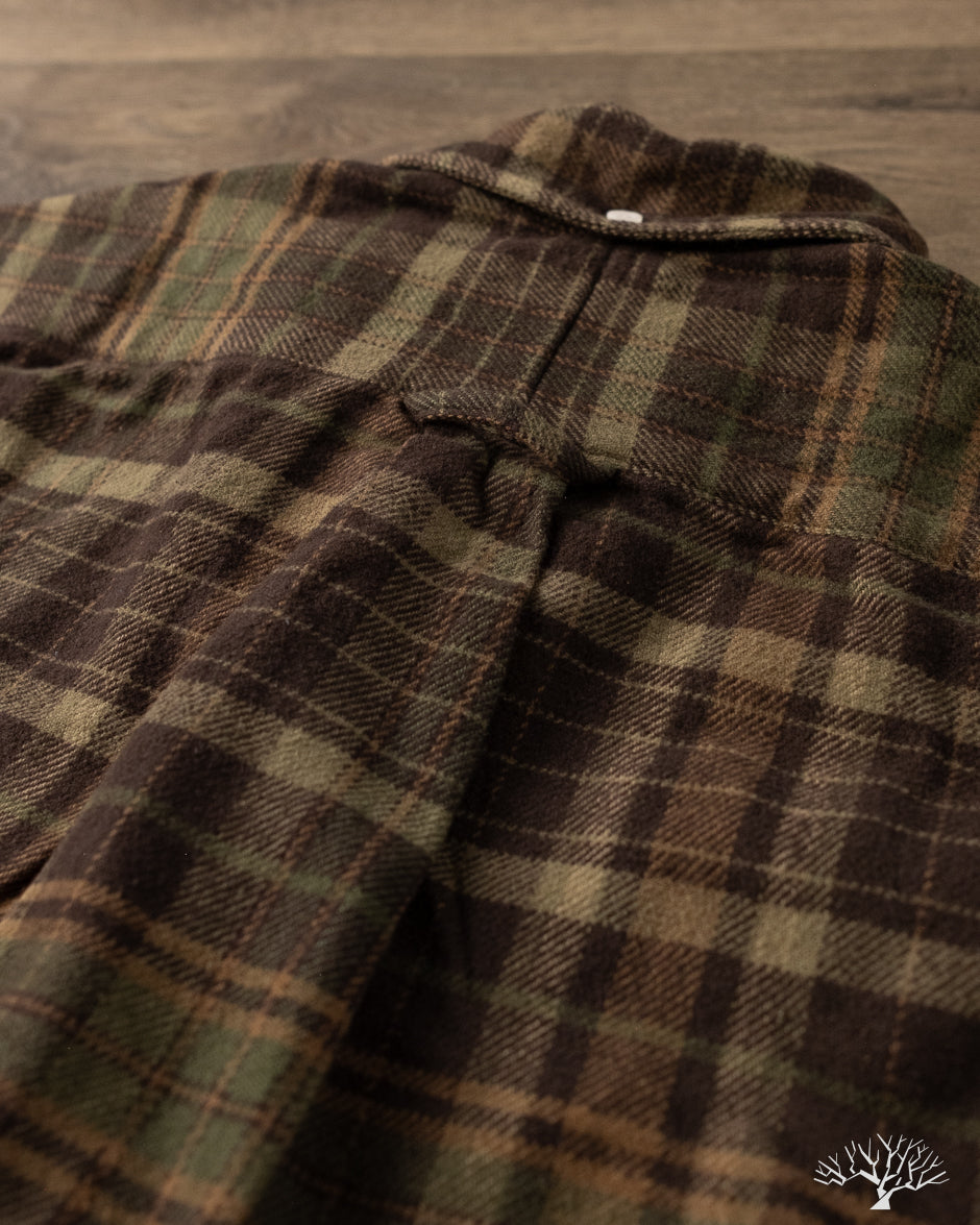 Gitman Vintage Brushed Winter Madras Shirt - Brown/Olive