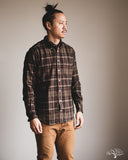 Gitman Vintage Brushed Winter Madras Shirt - Brown/Olive