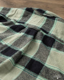 3sixteen Brushed Winter Madras Shirt - Celeste Green/Black