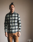 3sixteen Brushed Winter Madras Shirt - Celeste Green/Black