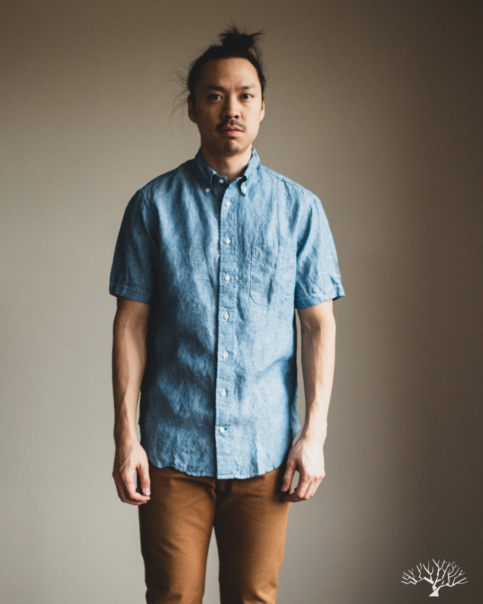 Gitman Vintage Blue Chambray Linen Shirt