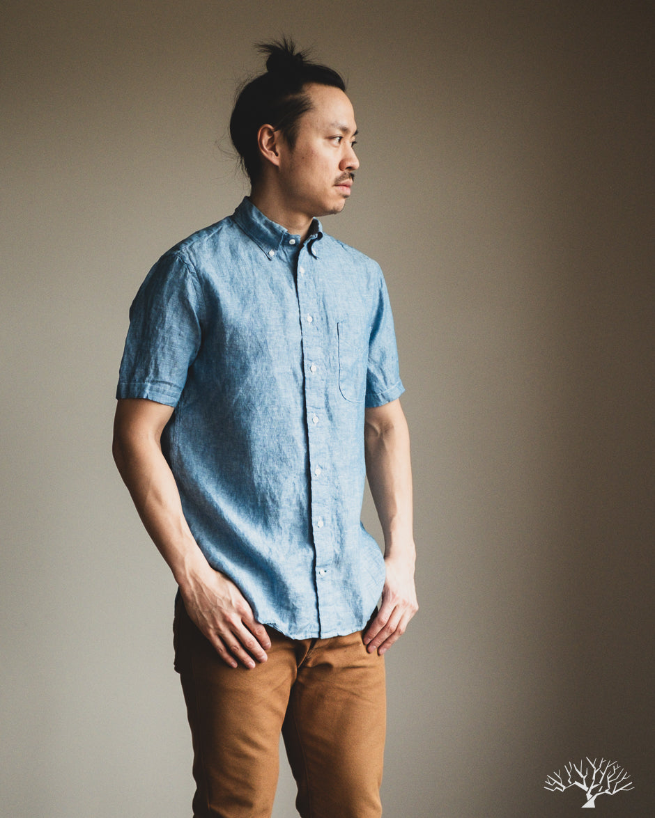 Gitman Vintage Blue Chambray Linen Shirt