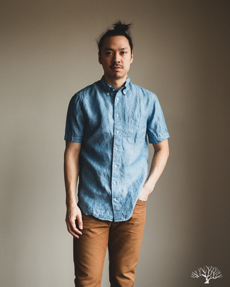 Gitman Vintage Blue Chambray Linen Shirt