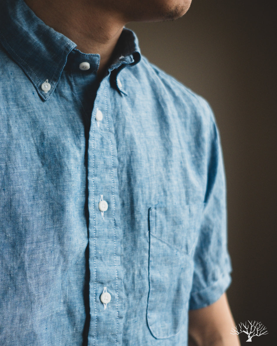 Gitman Vintage Blue Chambray Linen Shirt