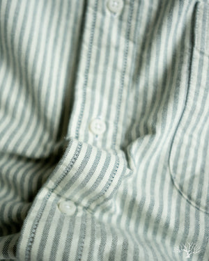 Gitman Vintage Fall Oxford Shirt - Green Stripe Brushed