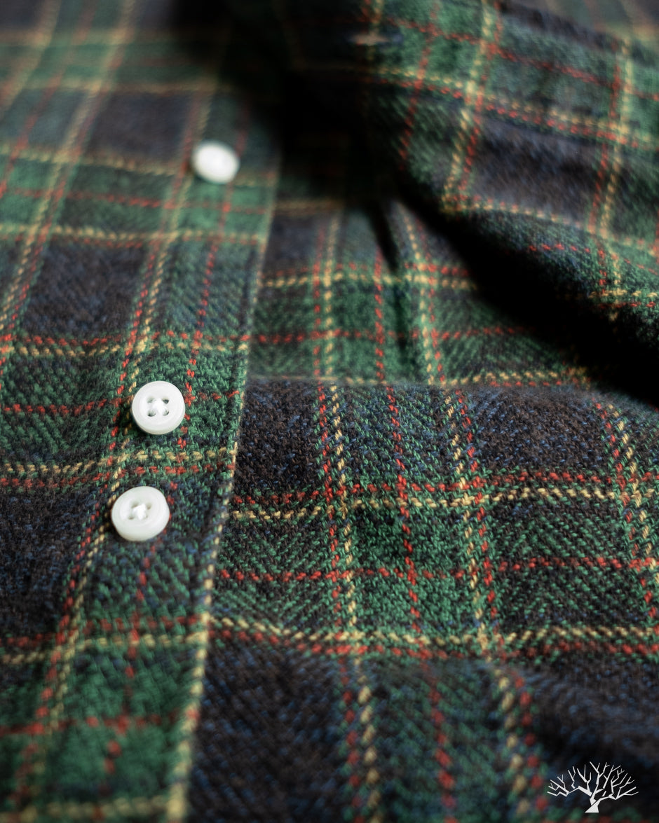 Gitman Vintage Green Cotton Tweed Check Shirt