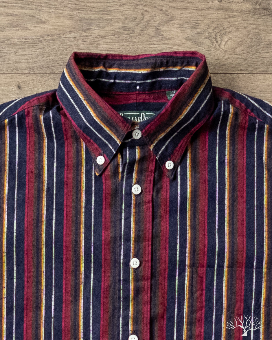 Gitman Vintage Indigo Deadstock Japanese Cabana Stripe Short-Sleeve Shirt