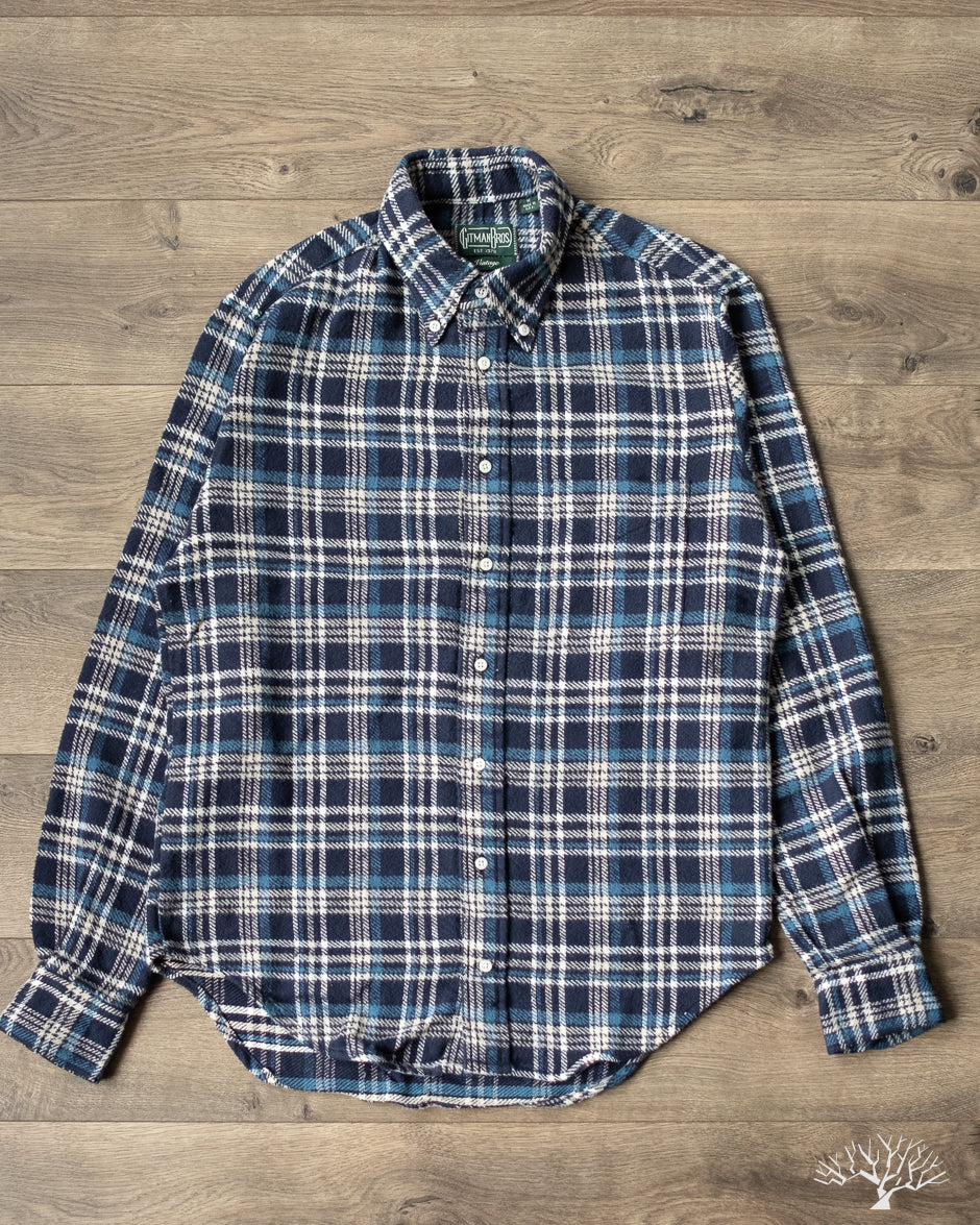 Gitman Vintage Navy Brushed Triple Yarn Flannel Shirt