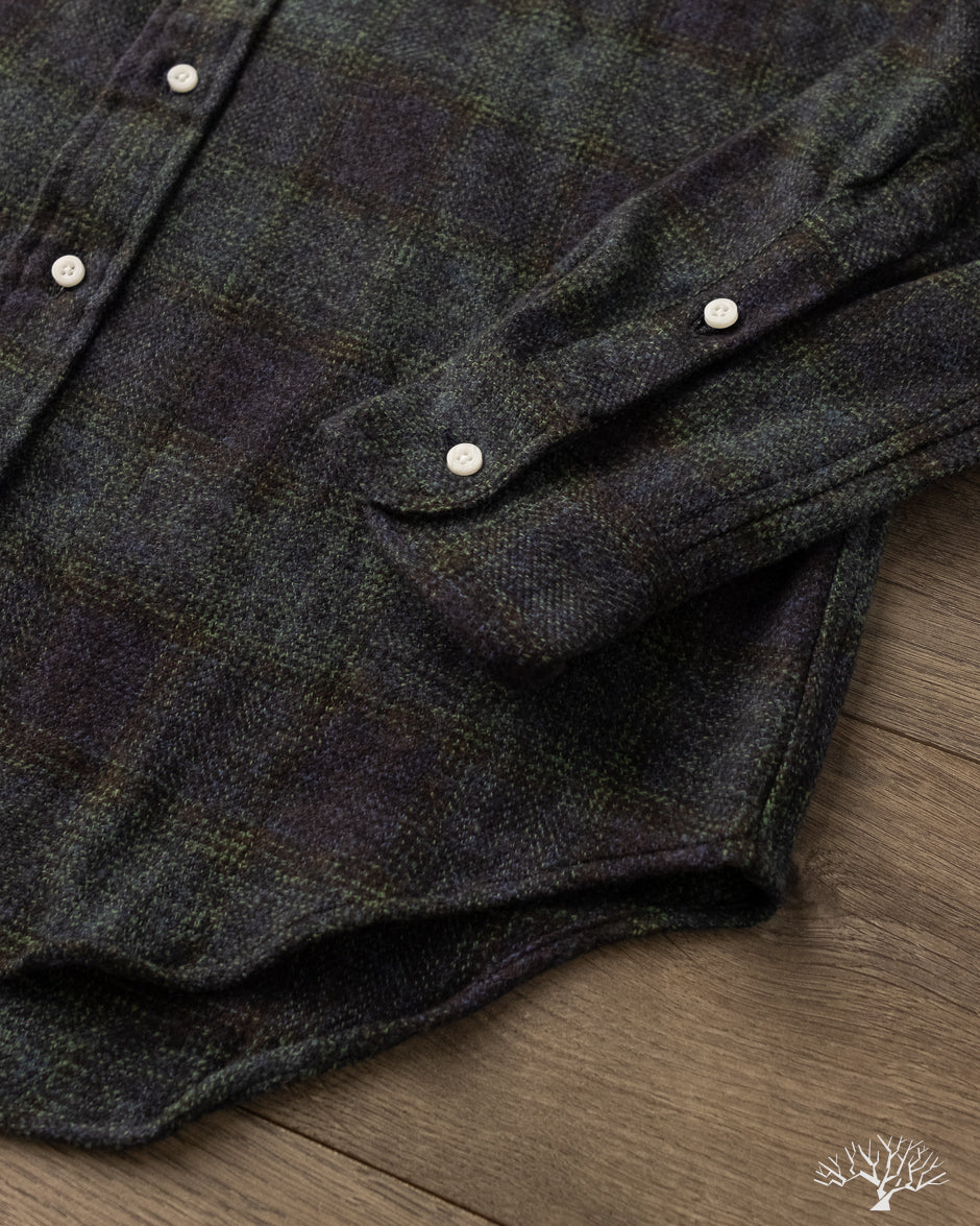 Gitman Vintage Navy Cotton Tweed Check Shirt