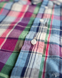 Gitman Vintage Purple Cotton/Linen Archive Madras Short-Sleeve Shirt