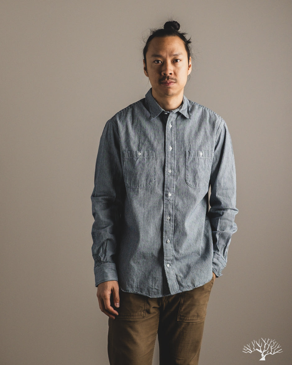 Gitman Vintage Railroad Stripe Denim Work Shirt