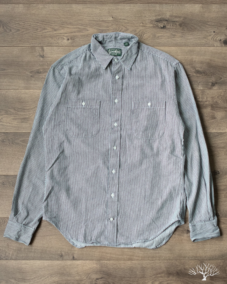 Gitman Vintage - Railroad Stripe Denim Work Shirt – Withered Fig