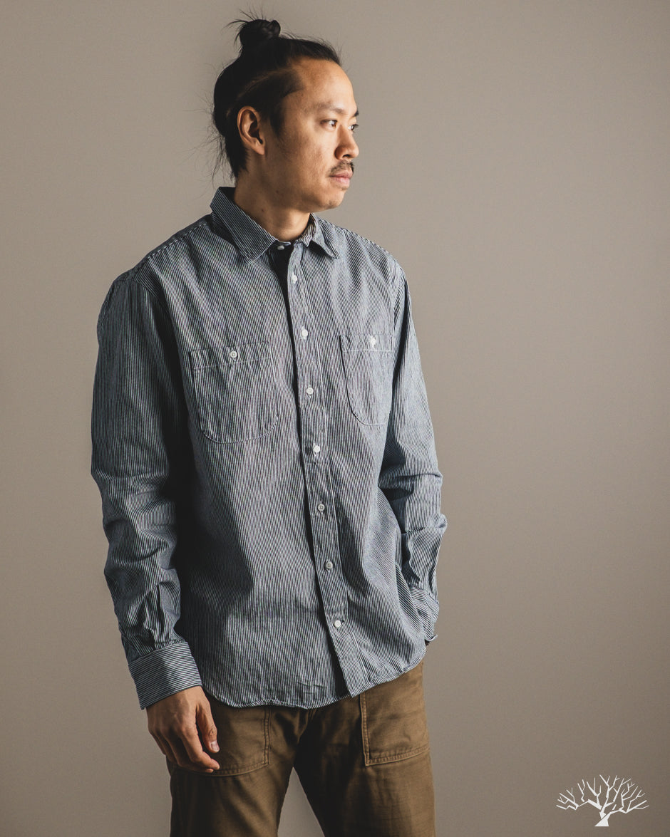 Gitman Vintage Railroad Stripe Denim Work Shirt