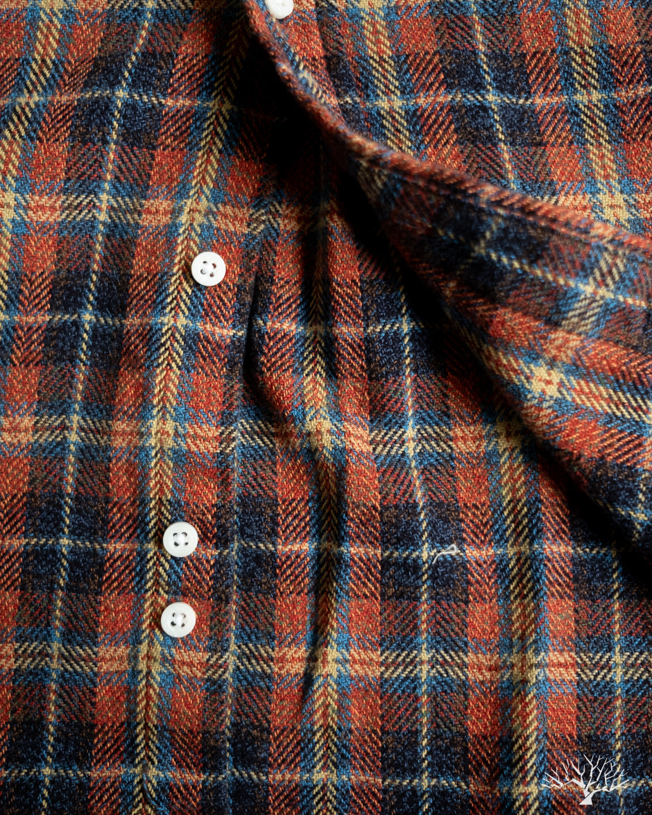 Gitman Vintage Red Cotton Tweed Check Shirt