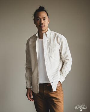 Gitman Vintage - Japanese Striped Oxford - Tan – Withered Fig