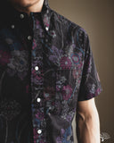 Gitman Vintage Top Dyed Floral Bark Cloth Short-Sleeve Shirt