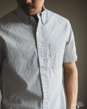 Gitman Vintage - Japanese Organic Cotton Dobby Stripe Short Sleeve