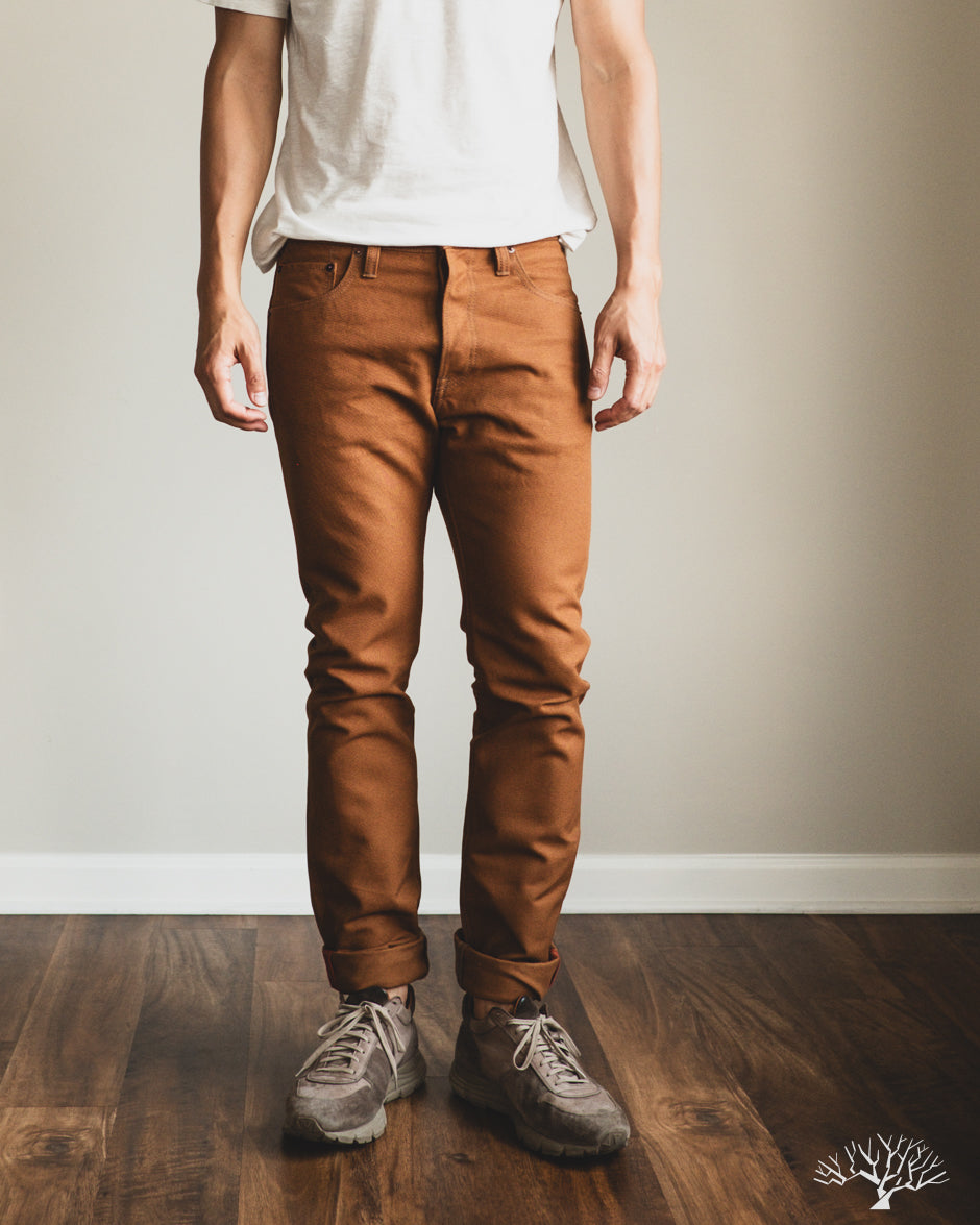 Iron Heart IH-555D - 17oz Duck Super Slim Cut Pants - Brown