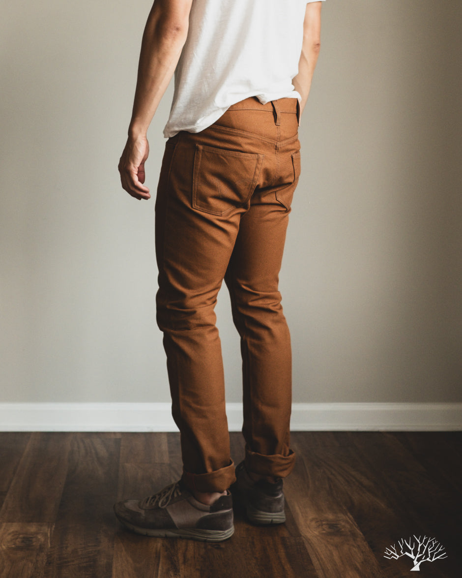 Iron Heart IH-555D - 17oz Duck Super Slim Cut Pants - Brown