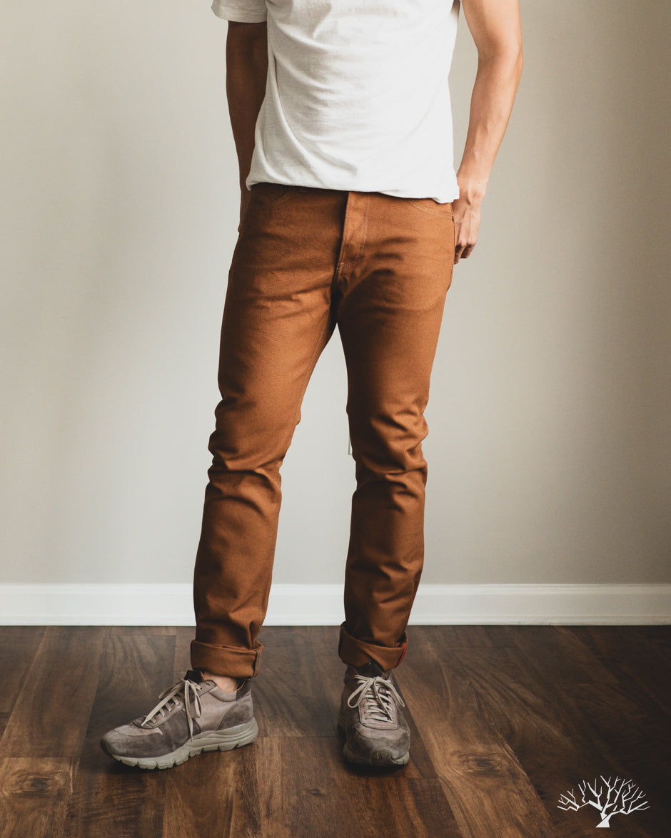 Iron Heart IH-555D - 17oz Duck Super Slim Cut Pants - Brown