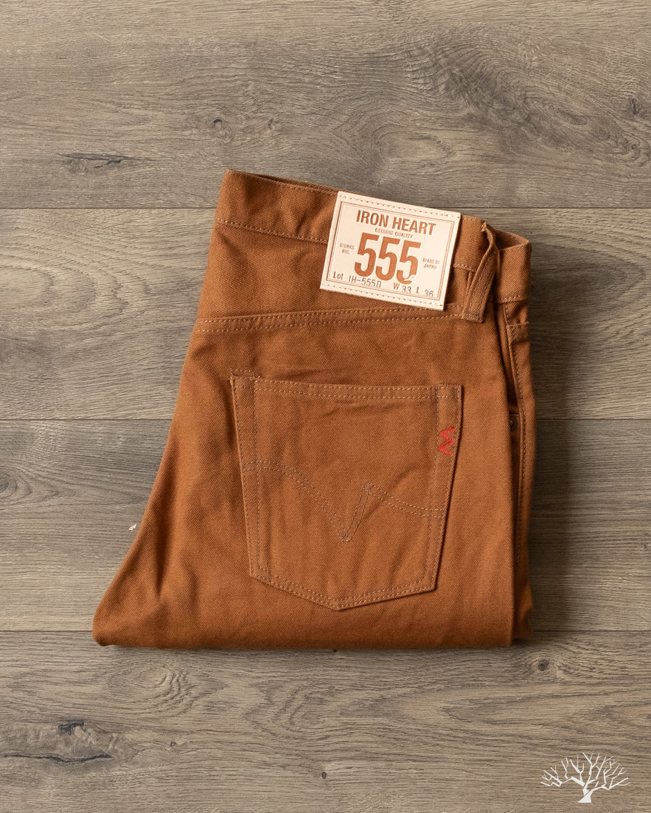 Iron Heart IH-555D - 17oz Duck Super Slim Cut Pants - Brown