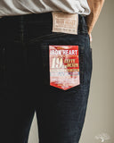 Iron Heart - IH-555S-19Lod - 19oz Left Hand Twill Selvedge Denim Slim Cut Jeans - Indigo Overdyed Black