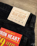 Iron Heart - IH-555S-19Lod - 19oz Left Hand Twill Selvedge Denim Slim Cut Jeans - Indigo Overdyed Black
