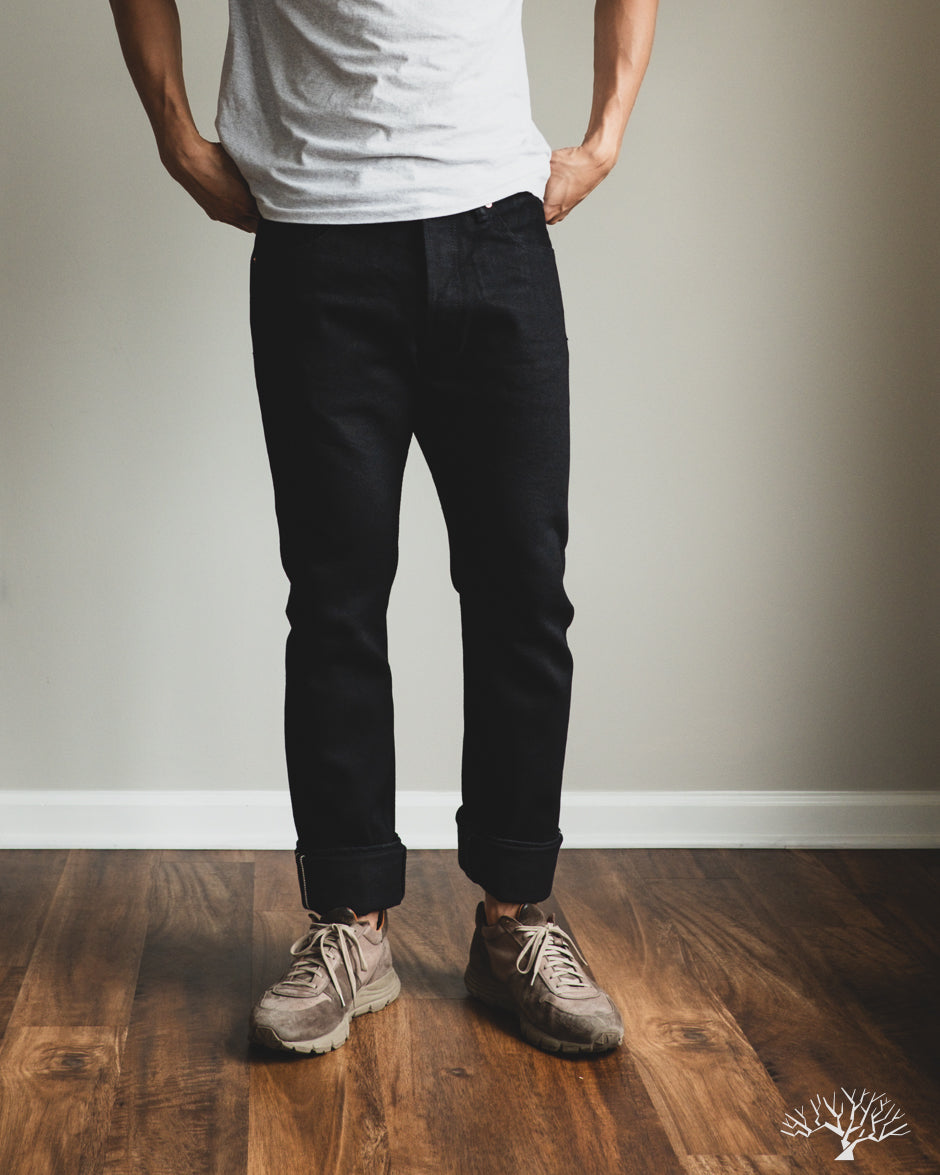 Iron Heart IH-555S-SBG - 21oz Superblack Selvedge Super Slim Denim (Fades to Grey)