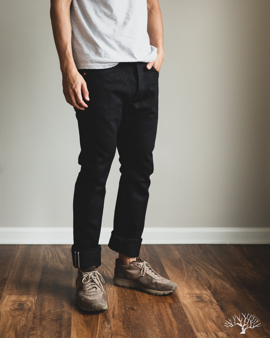 Iron Heart IH-555S-SBG - 21oz Superblack Selvedge Super Slim Denim (Fades to Grey)