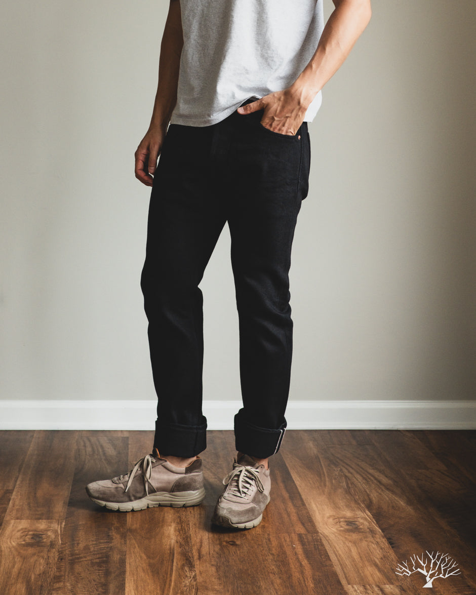 Iron Heart IH-555S-SBG - 21oz Superblack Selvedge Super Slim Denim (Fades to Grey)