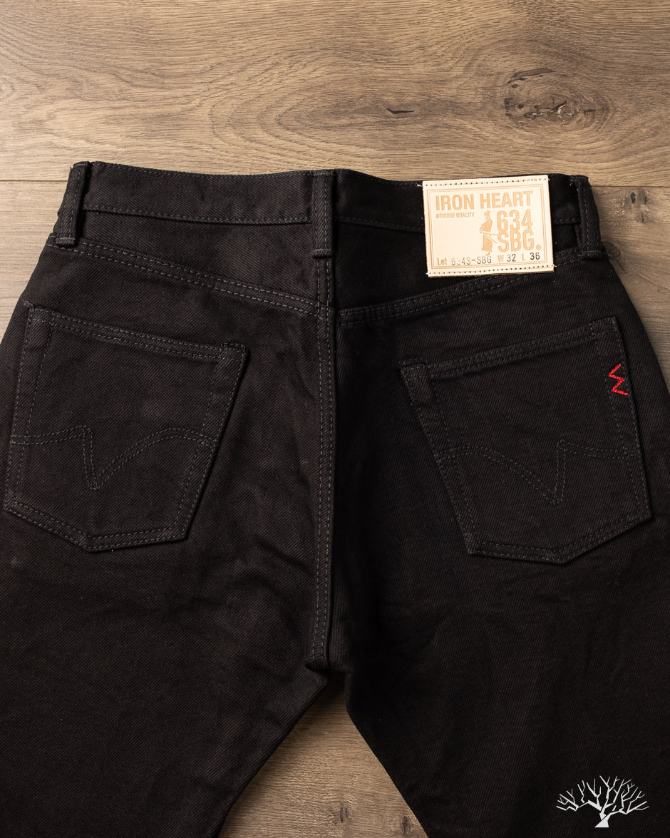 Iron Heart IH-634S-SBG - 21oz Superblack Selvedge Straight Cut Denim (Fades to Grey)