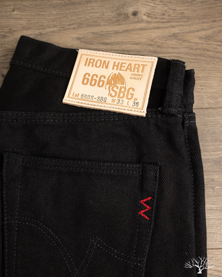 Iron Heart IH-666S-SBG - 21oz Superblack Selvedge Slim Straight Denim (Fades to Grey)