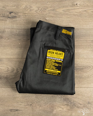 Iron Heart - IH-717-BLK - 9oz Mercerised Selvedge Cotton Straight Cut Chinos - Black