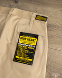 Iron Heart IH-717-KHA - 9oz Mercerised Selvedge Cotton Straight Cut Chinos - Khaki