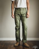 Iron Heart - IH-717-OLV - 9oz Mercerised Selvedge Cotton Straight Cut Chinos - Olive