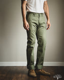 Iron Heart - IH-717-OLV - 9oz Mercerised Selvedge Cotton Straight Cut Chinos - Olive
